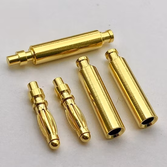 Mecanizado CNC de alta precisión de metal/acero/aluminio/aleación de cobre/latón chapado en oro pines terminales del conector/Soldadura SMT resorte Pogo Pin