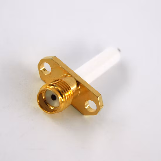 Aislador hembra del conector coaxial 20m m de SMA RF del soporte del reborde de 2 agujeros y Pin IP67 de 3m m